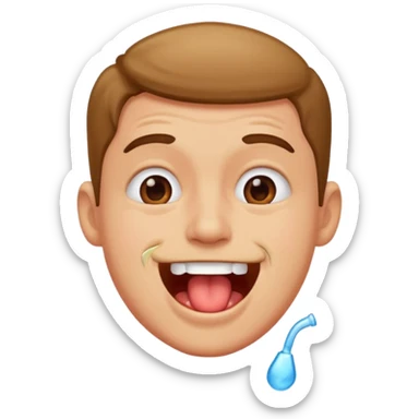 make him drool a lot sticker