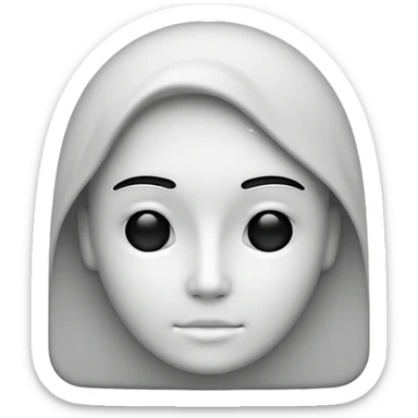 Minimalistic flat vector icon, iOS style, thin black outline on white background. Person silhouette. Black, completely monochrome matte. No eyes, no eyebrows. sticker