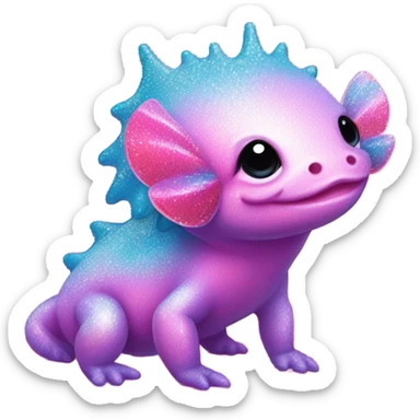 Lisa frank glitter axolotyl super cute sticker