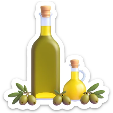 glass bottle of olive oil sticker