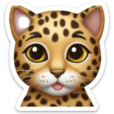 Cute Cat with Leopard print  sticker