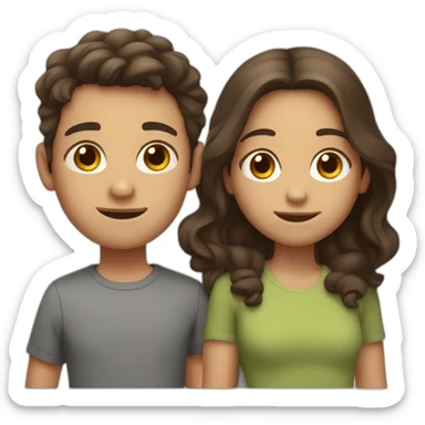 one white older brother with dark hair, one little brother with light hair one tanned sister with brown hair sticker