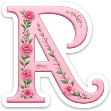 Pink romantic alphabet letter sticker