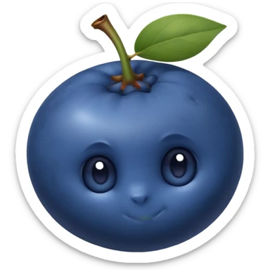 Single blueberry flat sticker