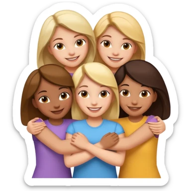 Girls with their arms around each other sticker