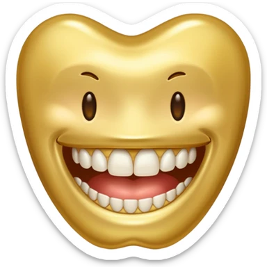 gold tooth without a face on it sticker