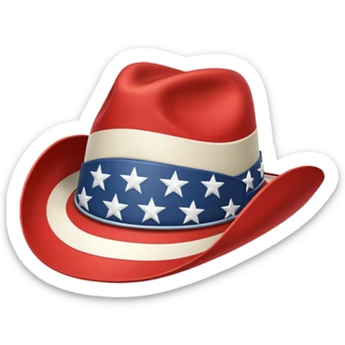American flag cowboy hat sticker