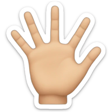 A hand with 5 fingers sticker
