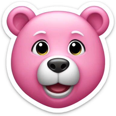 Pink bear sticker