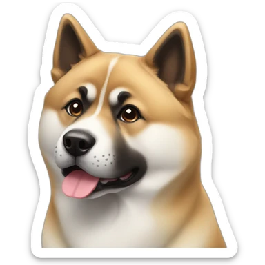 cute american akita sticker