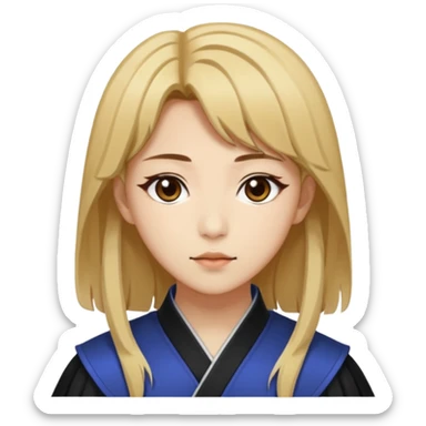 Rumi from K-pop demon hunters brown and blonde hair  sticker