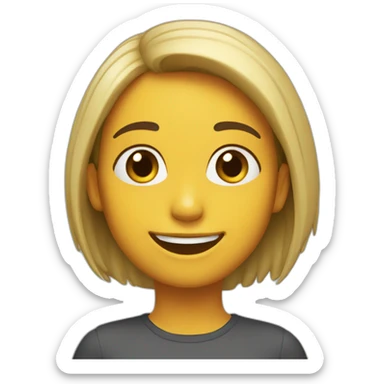 Chica pelo largo y con sonrisa sticker