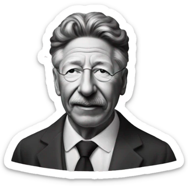 Abraham Maslow as seen on the picture that he is known for in colour sticker