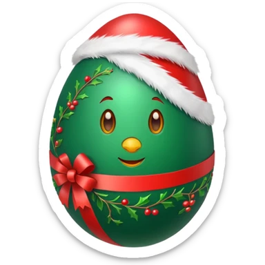 Christmas egg sticker