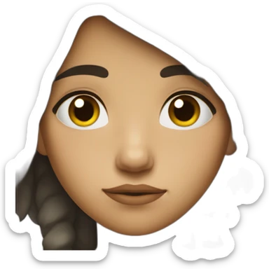 A sad, depressed girl, her hair is short and black, and she has a small mole on her right cheek, under her eye. sticker