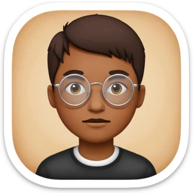 Circle glasses with a scar sticker