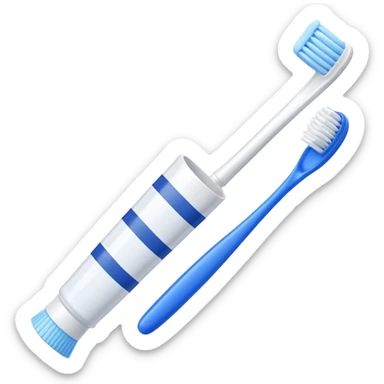 toothpaste and toothbrush sticker