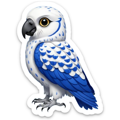 Gyrfalcon-Hyacinth-Macaw-Snowy-Owl-fusion-hybrid sticker