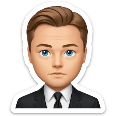 Leonardo DiCaprio with blue eyes, black suit sticker