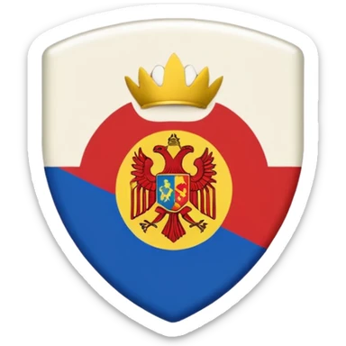 badge with placeholder lines instead of text, small silhouette of Moldova in the corner, classic emoji style sticker