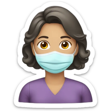 Mujer con mascarilla sticker