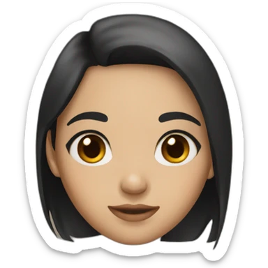 girl with black hair and brown eyes  sticker