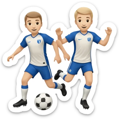 two brothers playings soccer sticker