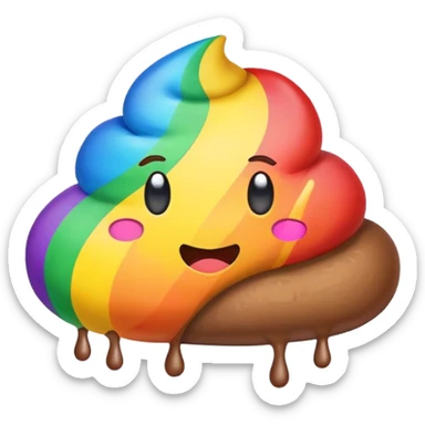 Rainbow poop color full *Old Emojis* sticker