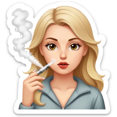 White girl vaping sticker