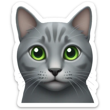 Gray cat with green eyes sticker