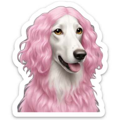 chic-borzoi-in-a-pink-wig sticker