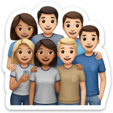 group of friends on couch having fun sticker