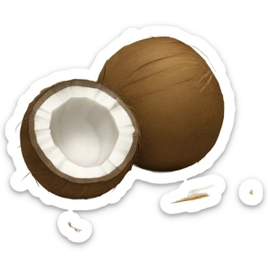 Coconut with straw for coconut water sticker