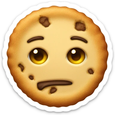 genera un emoji con una galleta quemada  sticker