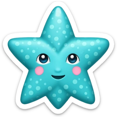 Сердце бирюзовое в звездочку sticker