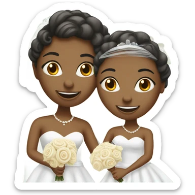 Bride with bridesmaid  sticker