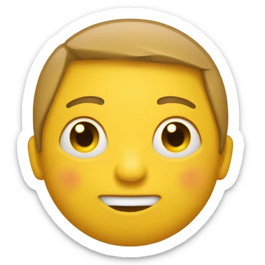 Round yellow emoji face in love sticker