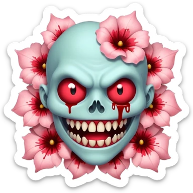 Monster from Stranger Things whose head is like a flower with blood sticker