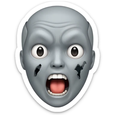 A papet scriming as AI sticker