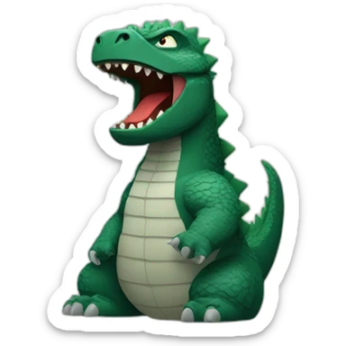 godzilla in twemoji style sticker