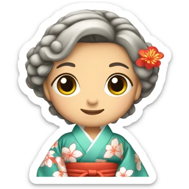 traditional kimono sticker