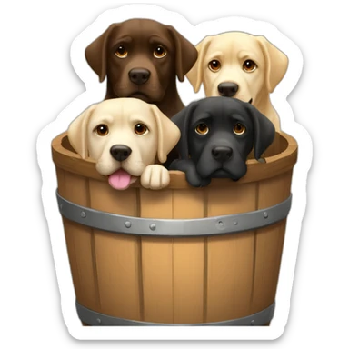 three labradors in a barrel sticker