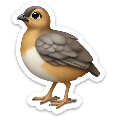 Smallest New bornDesign a quail-bird emoji resembling a quail.
The emoji should be small and round, with a plump body. quail chick sticker