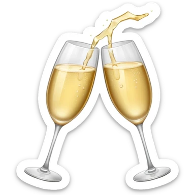 two clinking glasses with sparkles sticker