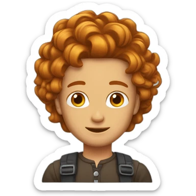 Chat roux et homme aux cheveux marrons sticker