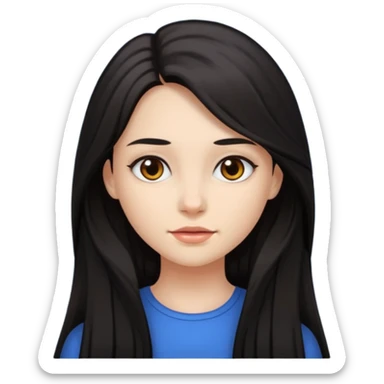 girl with dark long hair 🫶 sticker