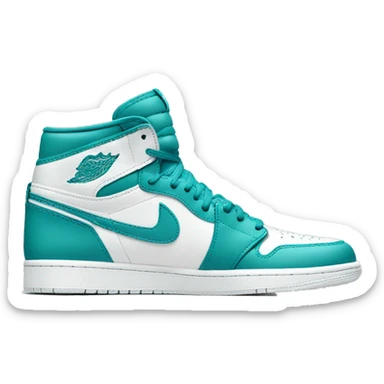 Jordan 1 teal blue and white  sticker