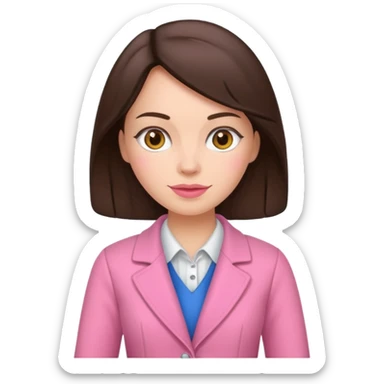 brunette woman with pink dutch clothing sticker