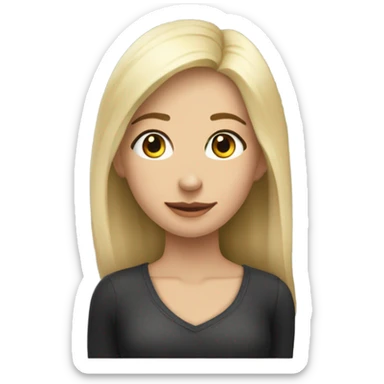 девушка с длинными черными волосами   sticker