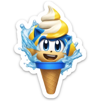 Ice cream Sonic but a person throws it in the sea because he hates Sonic sticker